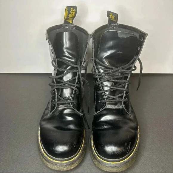 Dr. Martens Women’s 8 Black Leather Zip Ankle Lace Up Boots - Picture 4 of 13